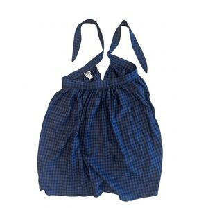 Prairie Underground Apron One Size Checkered Blue/Black Women USA Cotton Pockets